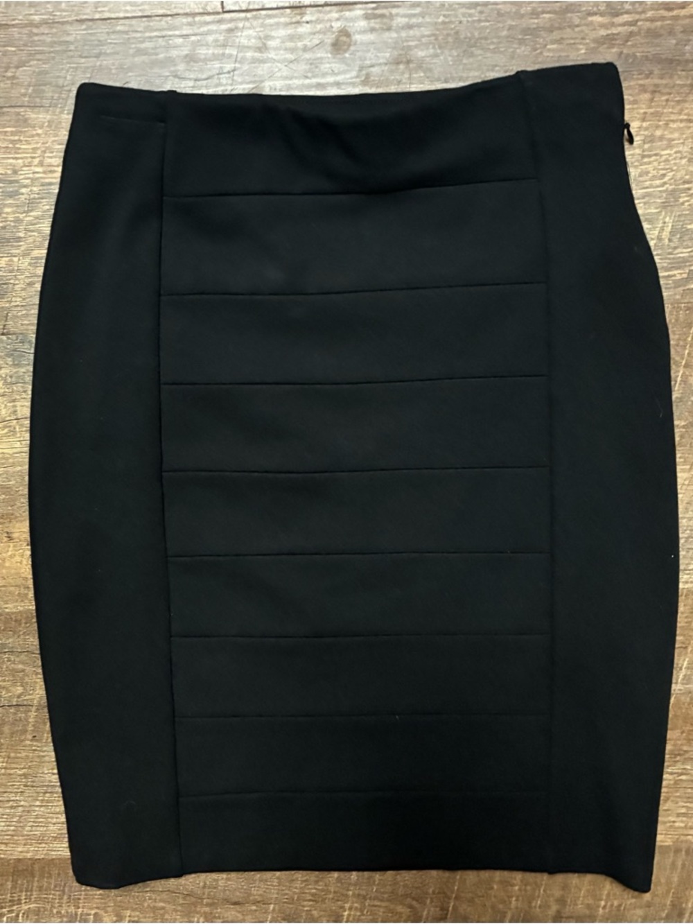 White House Black Market Black Quilted-Panel Pencil Skirt